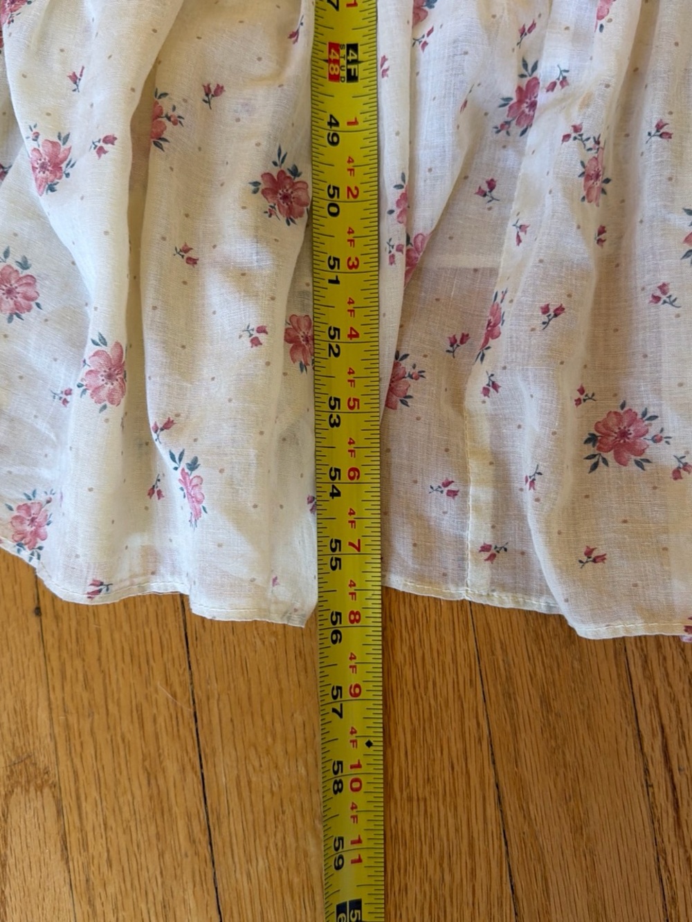 Gunne Sax Cream Dress with Pink Floral Print - Picture 5 of 5